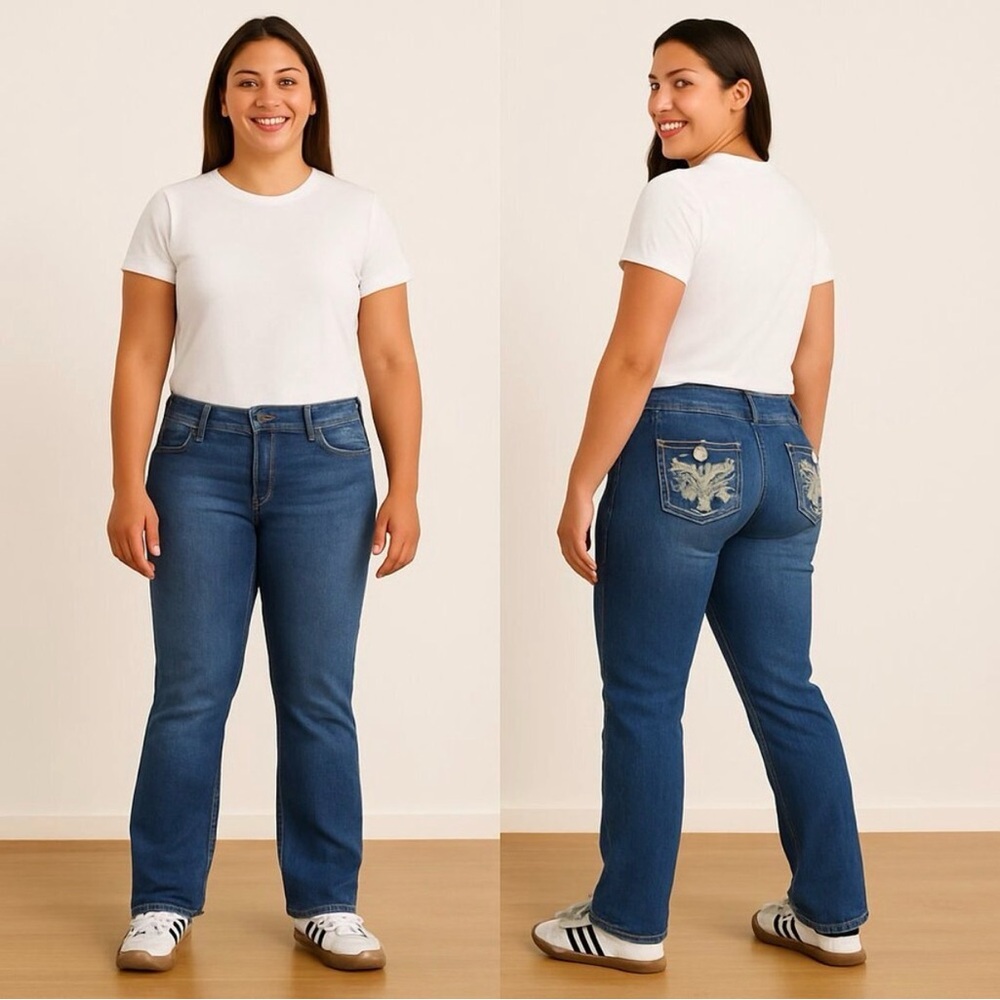 โจ EARL JEAN Rhinestone Fleur-de-Lis Slim Boot Jeans โ Womenโs 14 โจ - Picture 14 of 14
